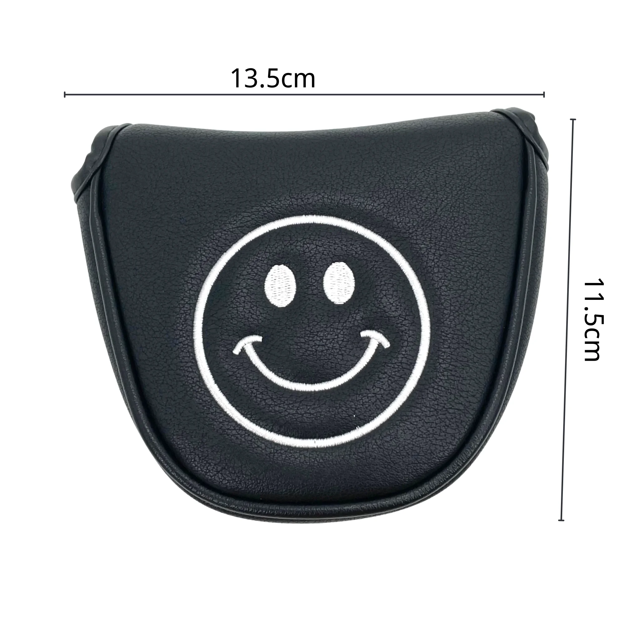 Embroidery 1pc face smiling Pattern Golf Putter Cover PU Leather Mallet Putter Cover Magnetic Closure Golf Headcover smile