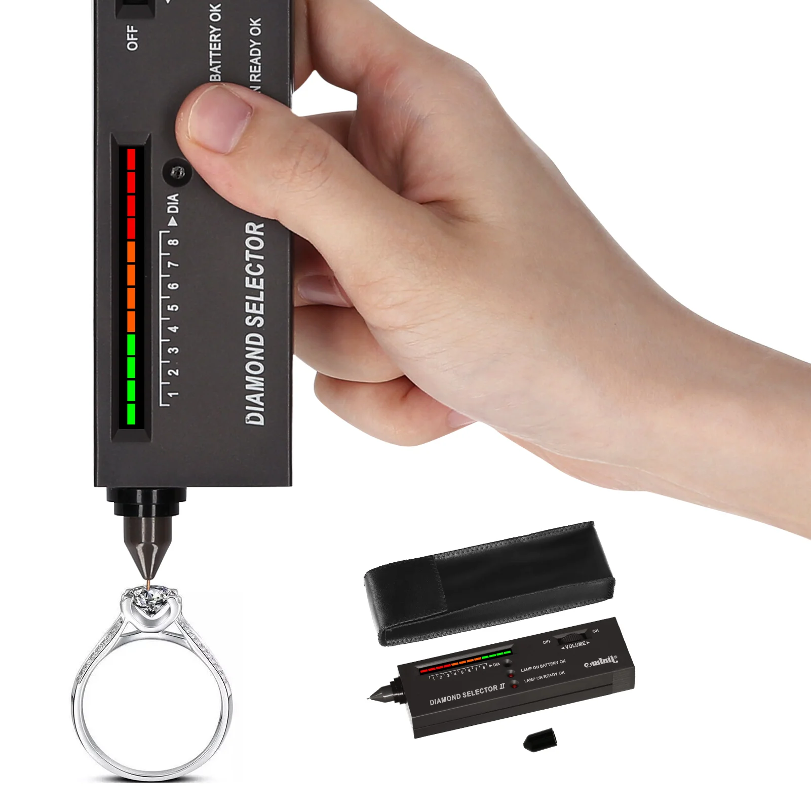 Diamond Tester Pen High Accuracy Diamond Selector Detector Jewelry Testing Tool with Case for Novice Expert