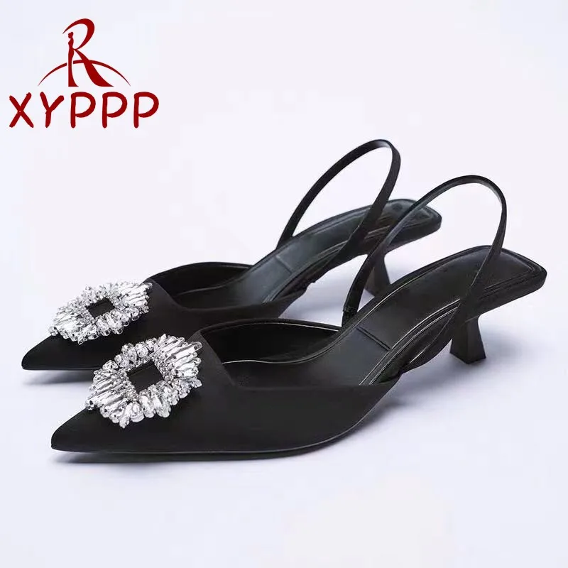 2022 New Sandals Women's Shoes Pointed Toe Shallow Nude Pink Dia Shoes Low Heel new Back Strappy Shoes Women 2025 Sapatos De Mujer