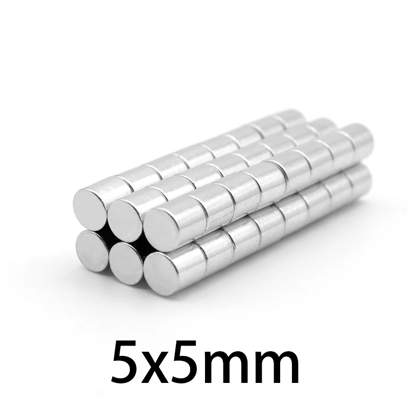 20/50/100/200/300/500PCS 5x5 Round Strong Neodymium Magnet 5mm x 5mm Powerful Magnetic Magnets 5x5mm Permanent Magnet Disc 5*5