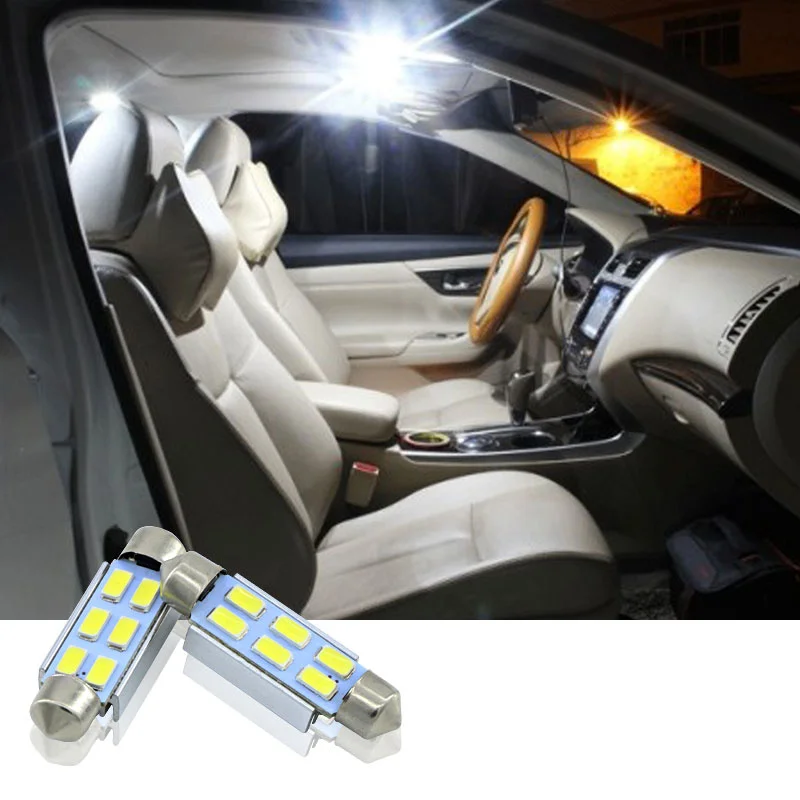 2X No Error Car Number License Plate Light 36mm LED Bulb For AUDI A2 A3 8L 8P A4 B5 B6 A6 4B 4F A8 D2 TT Q3 Q5 Q7 C5 C6 C7 S2 S4