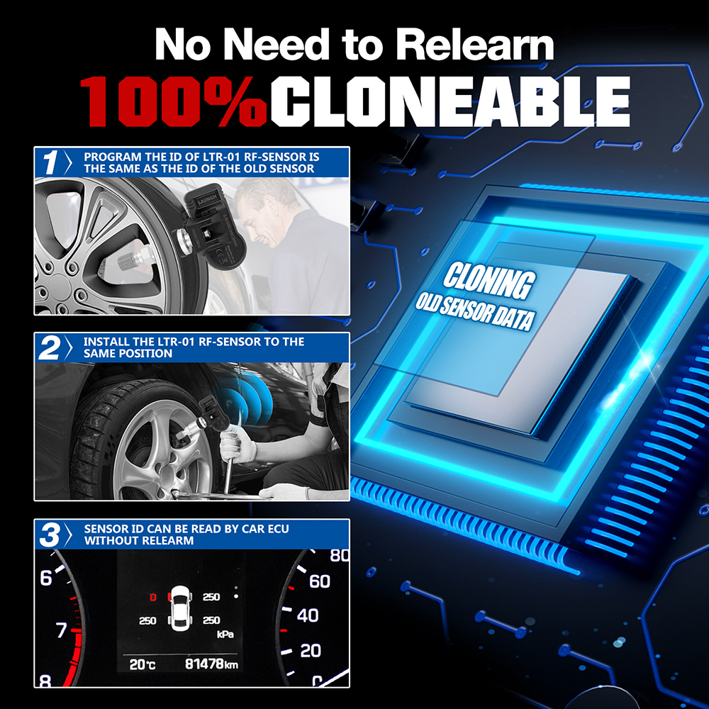 LAUNCH FR Sensor 433 315MHZ TPMS Sensor Tire Repair Tool Scanner X431 TSGUN Tire Pressure Monitor Tester Programming FR-Sensor