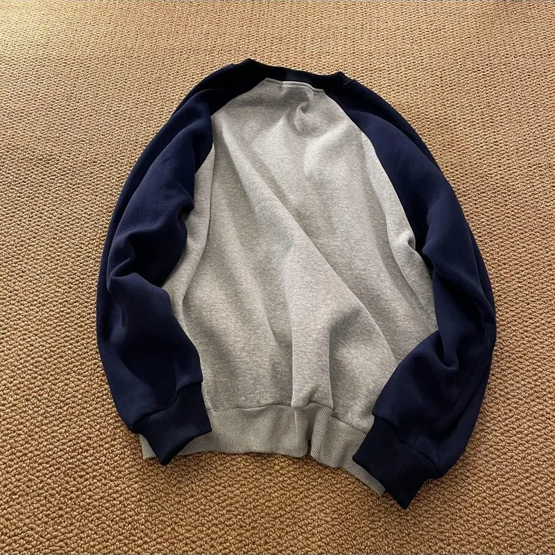 Gmiixder American Retro T-shirt Baseball Patchwork O-neck Shirt Men Women 2025 Classic Sweatshirt Unisex Long Sleeve new Patchwork Top