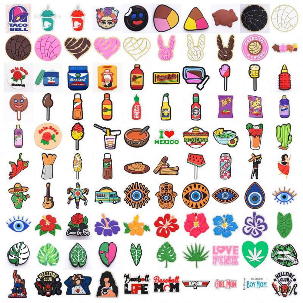 Clog Slides Charms for Unisex Clog Shoes Decoration Clog Sabot for Shoe Charms Mexican Shoe Charms Wholesale Bulk bags shoes accessories