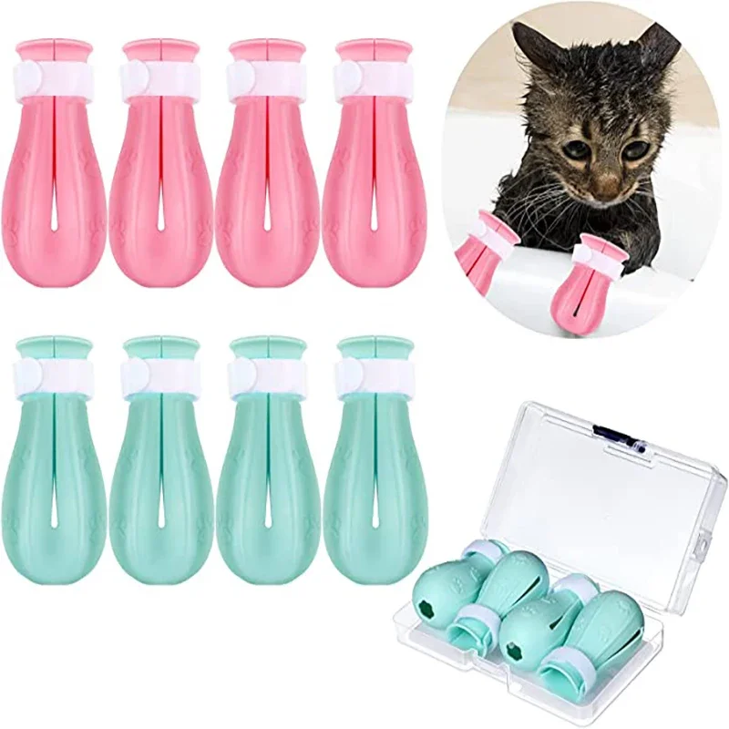 Cat Claw Protector Bath Anti-Scratch Cat Shoes For Cat Adjustable Pet Bath Wash Boots Cat Paw Nail Cover Pet Grooming Supplies