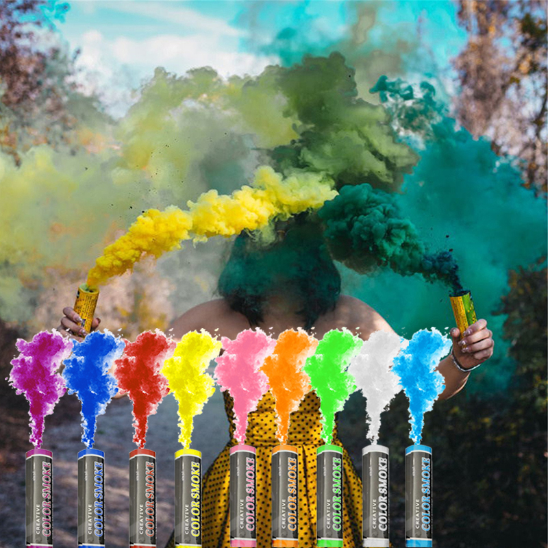 1PCS New Colorful Effect Smoke Bombs Smoke Granade For Photography Props Wedding Halloween Supplies Round Smoke Fog Maker