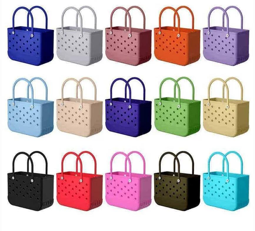 Boggs Beach Bag Waterproof And Washable Handbag EVA Beach Basket Women Picnic Tote Bag Holes Pouch XL Bags Shopping Pouch Shoulder Bag Stock Gifts