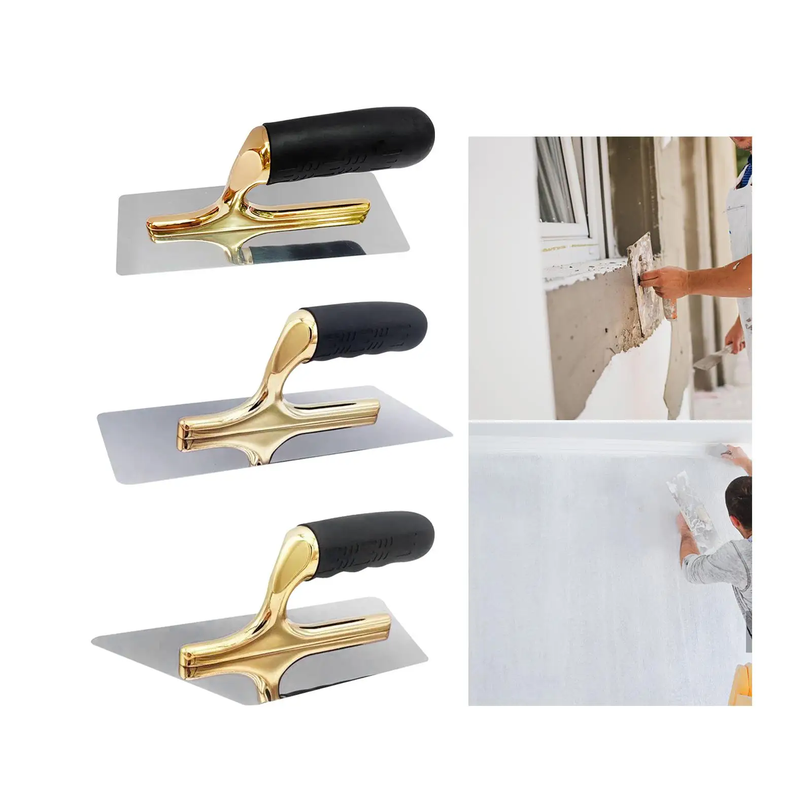 Plaster Finishing Trowel Comfort Grip Soft Handle Filling Spatula Plastering Trowel Drywall Trowels for Concrete Stucco Cement