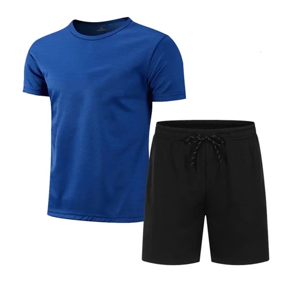 Mens summer quickdrying suit top and womens universal mesh fresh breathable shortsleeved Tshirt shorts 2 sets 240518