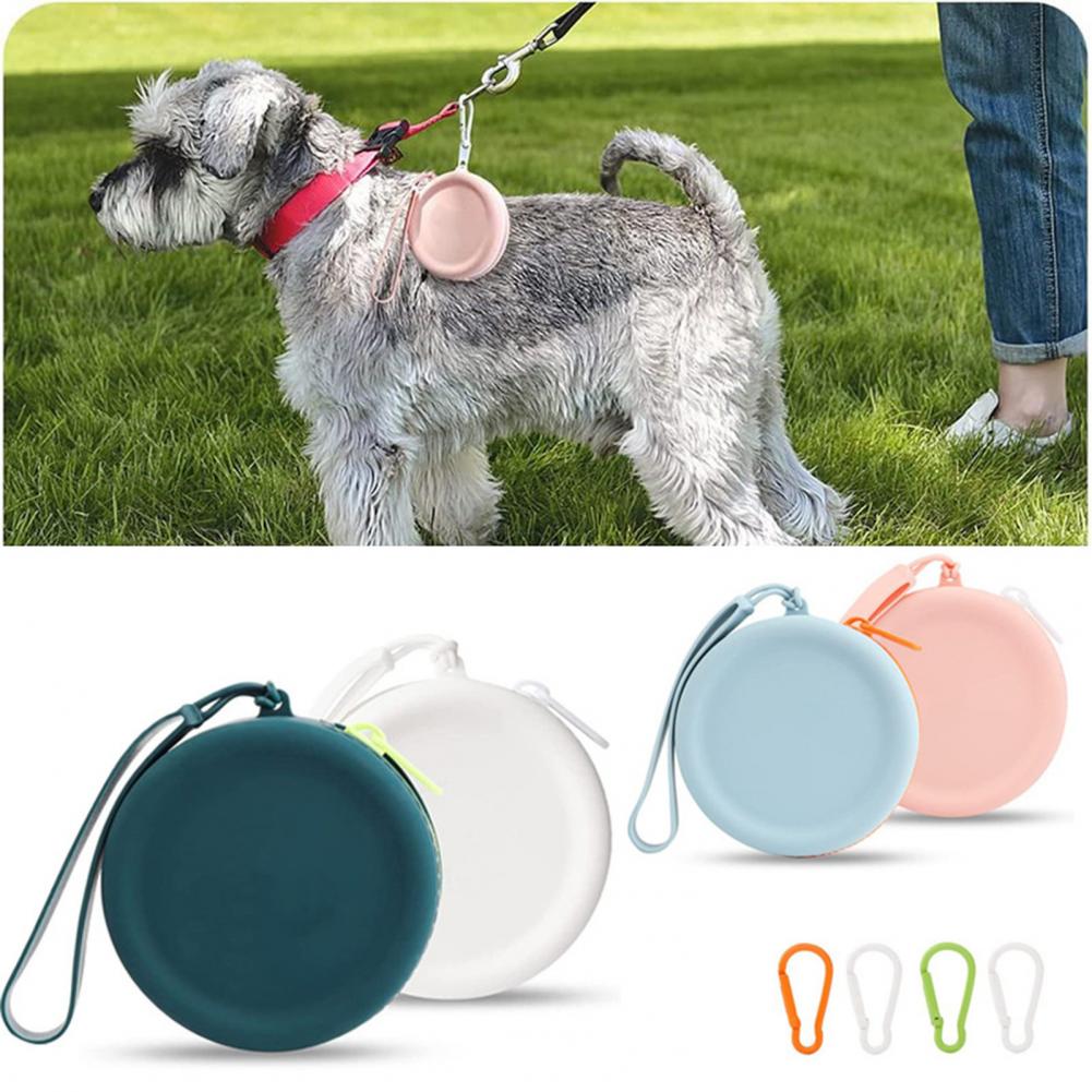 Pet Treat Pouch Dog Training Pouch Silicone Dog Treat Pouch Set with Carabiner Round Zipper Closure Snack Bag for Kids Pets