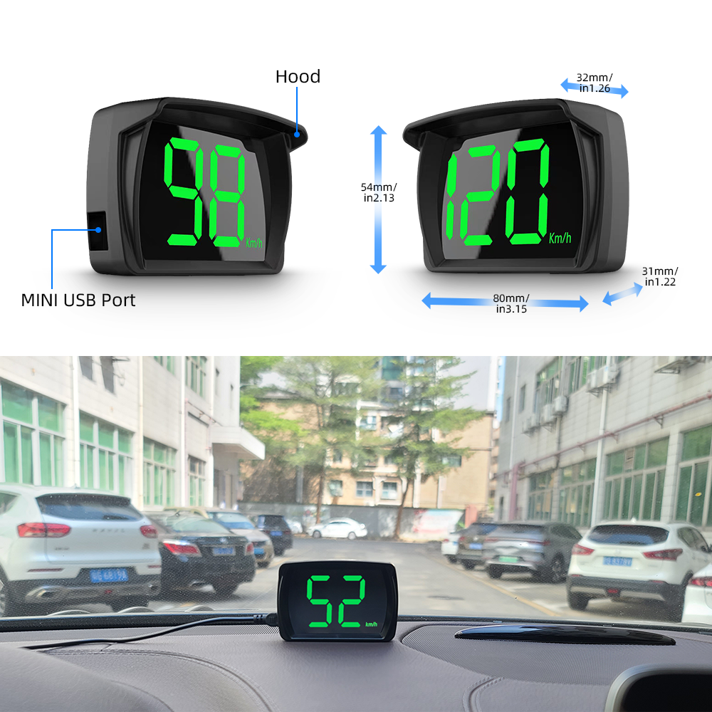 New Universal HUD Head Up Display GPS Digital Speedometer Big Font Speed Meter KMH MPH for All Car Truck Plug and Play Auto Part