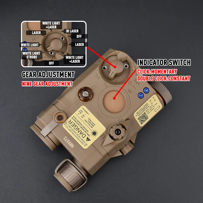 Tactical PEQ 15 Green IR Laser + M300 A WADSN Flashlight + Remote Dual control Pressure Switch Red Dot Ray Hunting Battery Box