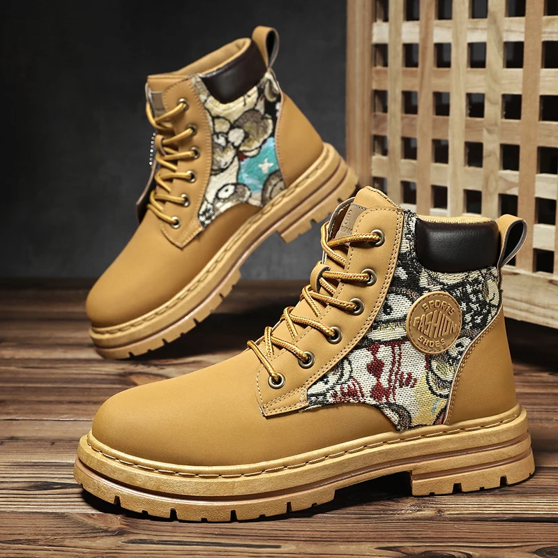 Luxury Military Boots Men Leather Shoes Big Size Plush Warm Fur Ankle Boots For Men Winter Boots Chelsea Desert Waterproof Botas