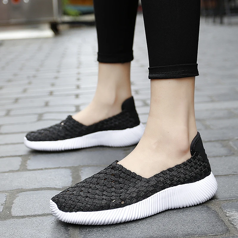 Women's new 2025 Shoes Summer Sneakers Lightweight Casual Flats Handmade Comfortable Walking Shoes Slip On Ladies Loafers Big Size 35-42