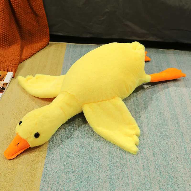 Plush Cushions 50-190cm Kaii Colorful Giant Duck Plush Toy Big Stuffed Animal Goose Doll Sleep Hug Pillow Cushion Childrens Gifts Room Decor