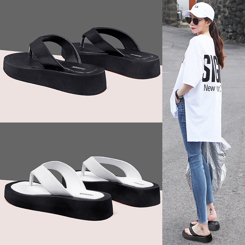 AIYUQI Women's Slippers Outdoor Summer New Genuine Leather Flip-flops Women Anti-skid Trend Pinch Beach Slides Ladies