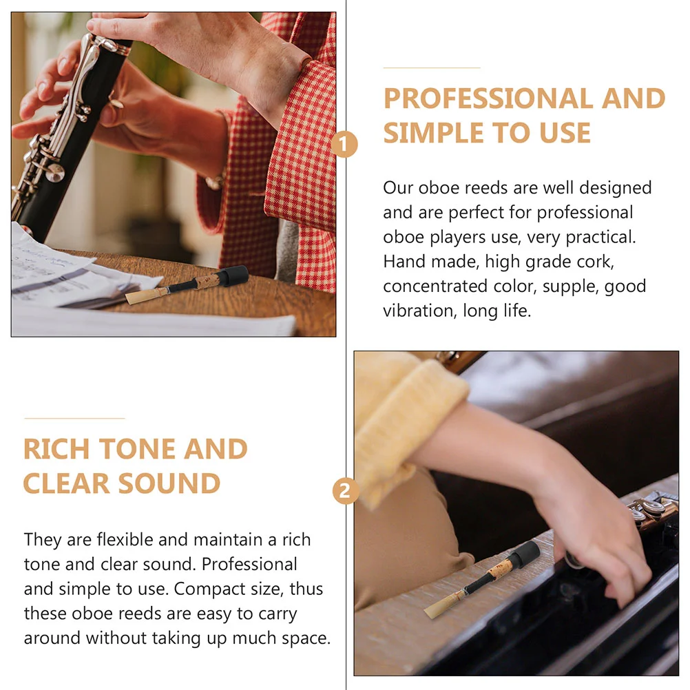 2 Pcs Double Reed Pro 2025 Tools Oboe Playing Hand-made Reeds Appendix Natural Instrument Accessories Student new Replacing Cane