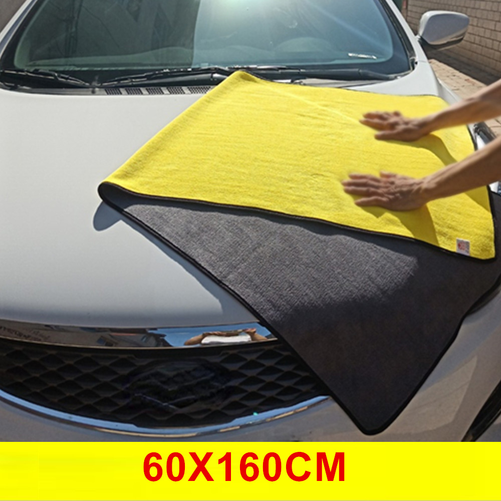 Car 2025 Microfiber Cleaning new Towels Thicken Double Layer Soft Drying Cloth Towel Car Care Detailing Towel Wash Rags 60X160CM