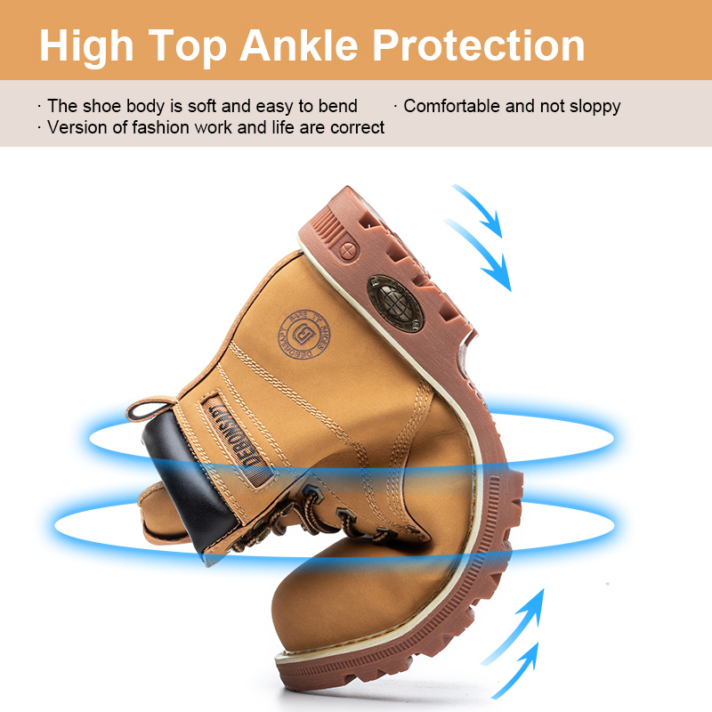Indestructible Safety Steel Toe Work Boots - Men's Anti-smash Puncture hot Proof Waterproof Leather Shoes