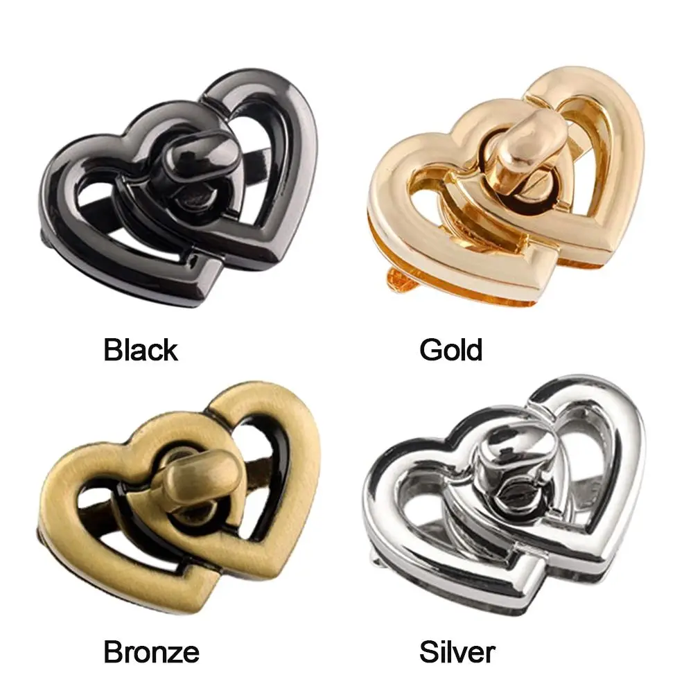 Heart Shape Metal Clasp Turn Lock Twist Lock DIY Handbag Bag Purse Luggage Lock Bag Buckle Hardware Closure Bag Part Accessories