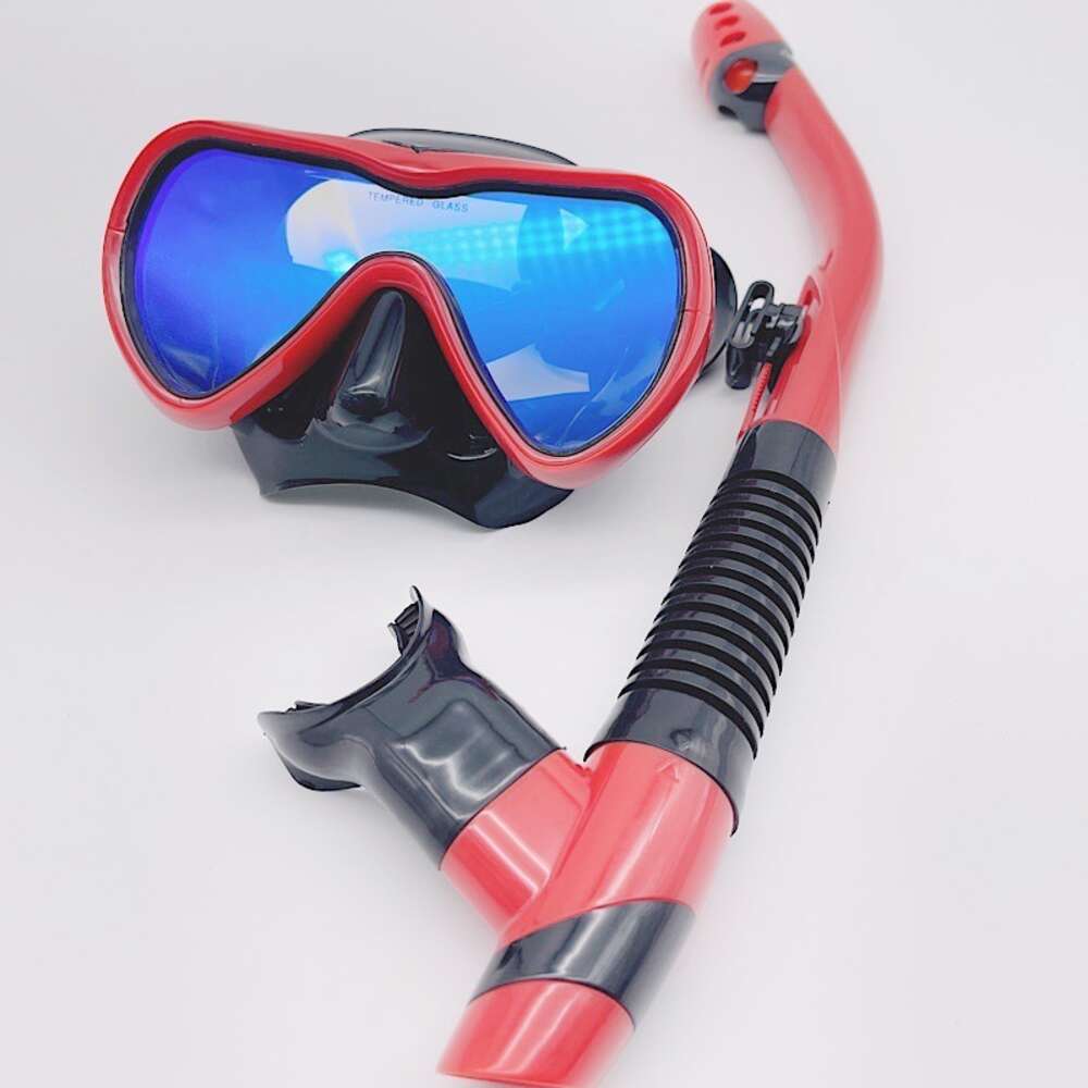 Ddmytiger Professional Snorkeling Two Piece Breathing Tube Set For Men And Women Adult Large Frame Silicone Face Diving Goggles H