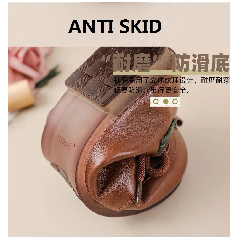 Vintage Plain Oxfords Shoes Women's Genuine 2025 Leather Flats new Ladies Lace Up Moccasins Woman Ballet Shoes Driving Loafers Elderly