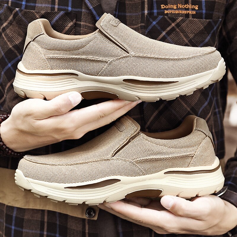 Men Shoes Comfortable Canvas Shoes Breathable Loafers For Men Slip On Walking Sneakers 381