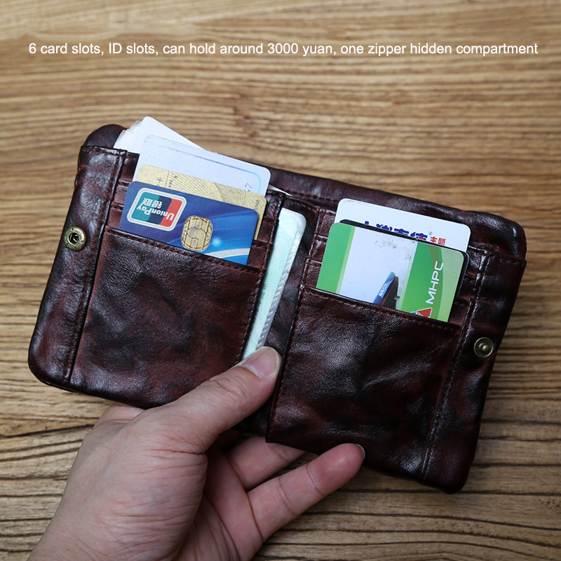 Hand Painted Vegetable Tanned Top Layer Cowhide Wallet For Men's Vintage Genuine Leather Wallet For Women's Short Wallet