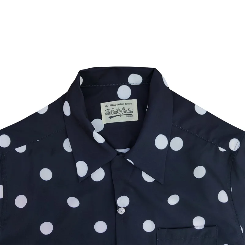 Black Grey WACKO MARIA Long Sleeve Lapel Shirt 2023 Spring Summer Casual Hawaii Streetwear Men Woman Top