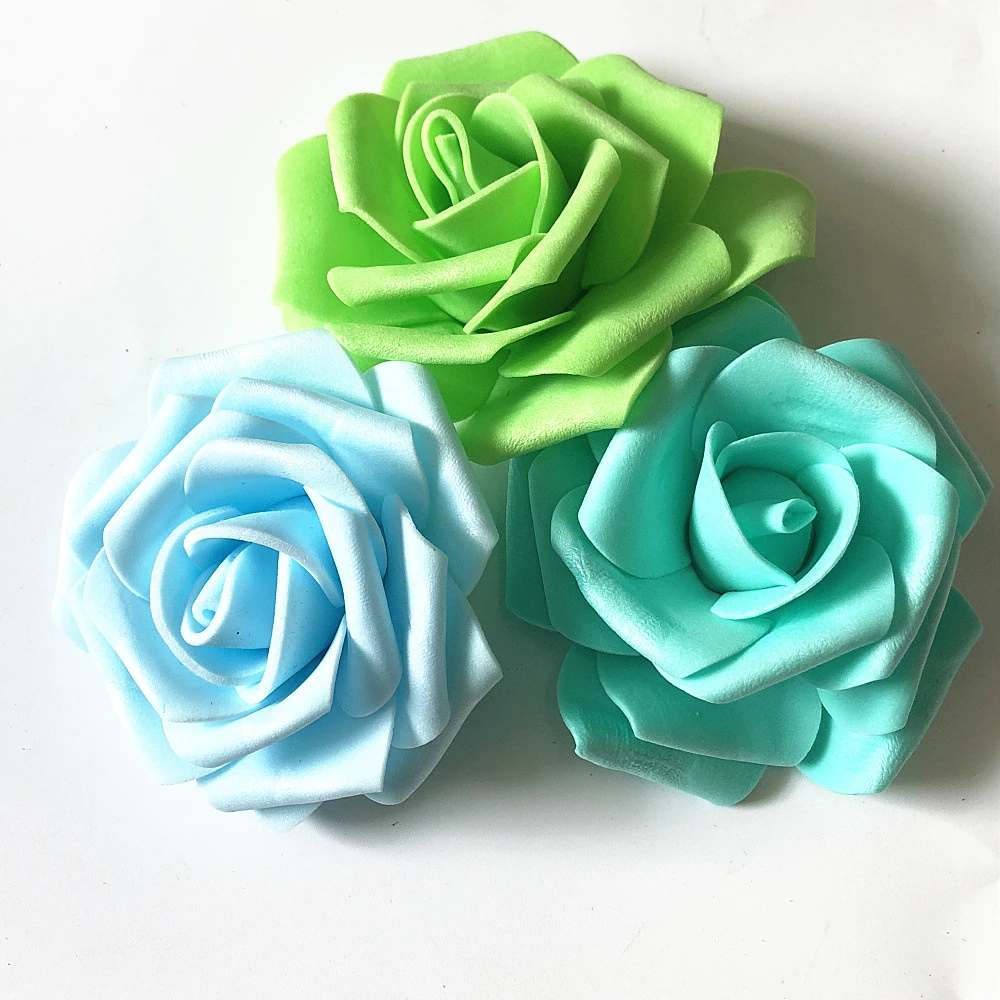 20/30/50Pcs 8CM Artificial PE Foam Rose Flowers Heads Bride Bouquet 2025 Flower new For Wedding Party Decorative Scrapbooking DIY Flower