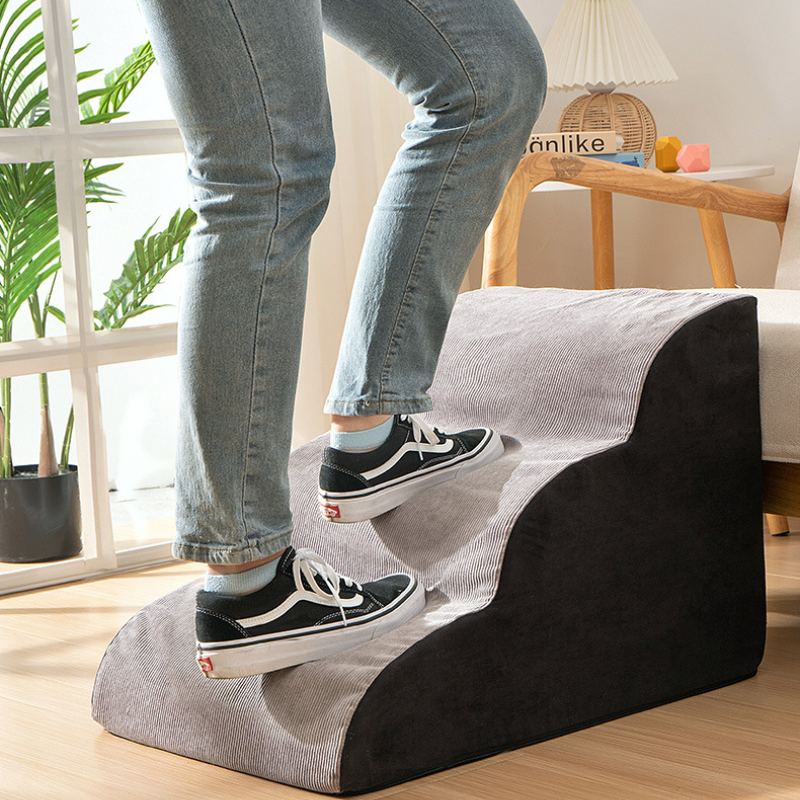 CAWAYI KENNEL Memory Foam Sofa 2/3/4 Steps for Small Dog Cat Ramp Ladder Anti-slip Bed Stairs Pet Supplies