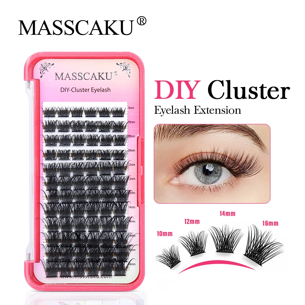 MASSCAKU 12Lines DIY Clusters Premade Fans Lashes Extensions Natural Soft 2025 Individual new Segmented Eyelashes Bundles Makeup Cilia