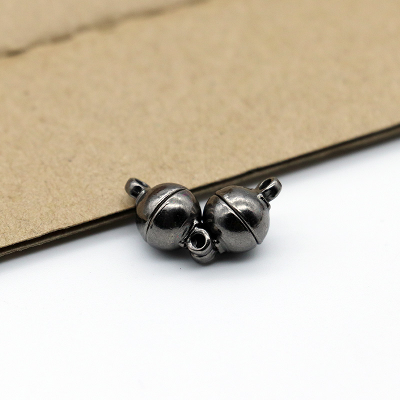 Mibrow 10pcs Copper 6/8/10/12mm Round Ball Strong Magnetic Clasps Fit Bracelets Necklace End Clasp Connectors Jewelry Making