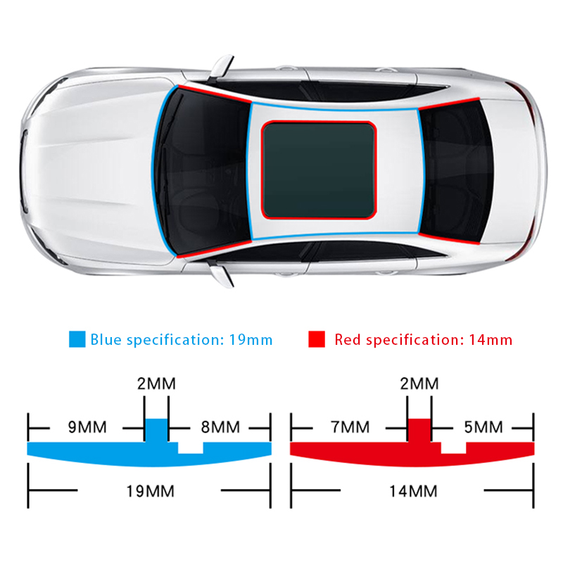 Car Windshield Seal Strip Universal Rubber Roof Window Edge Seal Protector Sticker Waterproof Weather Strip Dustproof Seal Strip