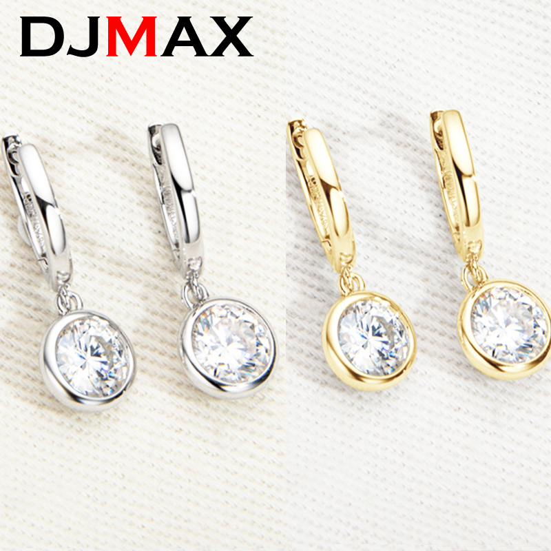 DJMAX 1CT Moissanite Earrings for Women Top Original 925 Sterling Silver Lady's Moissanite Diamond Hoop Earrings New 2023
