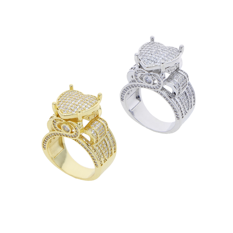 New Square Heart Ring: Iced Out Cubic Zirconia Bg CZ Ring for Men