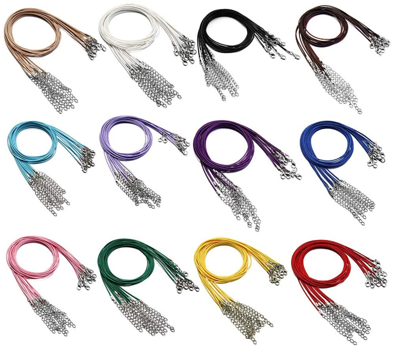 10/20/50Pcs Leather Cord Lanyard Rope Necklace String for DIY Bracelet Jewelry Craft Making Supplies Supplementary Materials