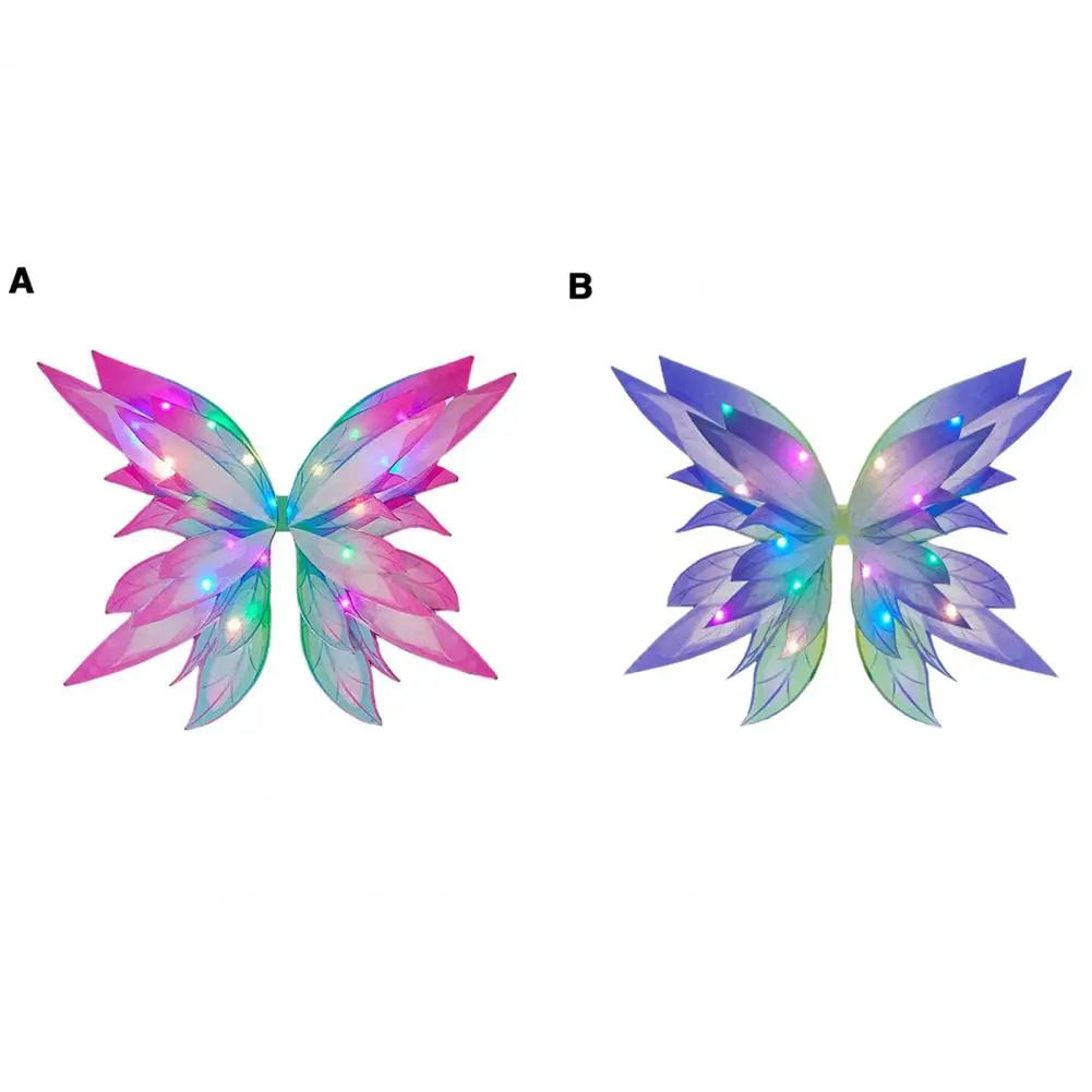 Enchanting Glowing Butterfly Wings Light Up Fairy Costume Cosplay Gift Versatile Glowing Wing for Girls