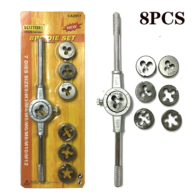 8/12/20 pcs Tap And Die Set M3-M12 Male Thread Screw Threading Tool Kit Alloy Steel Female Mechanical Professional Tools Machine