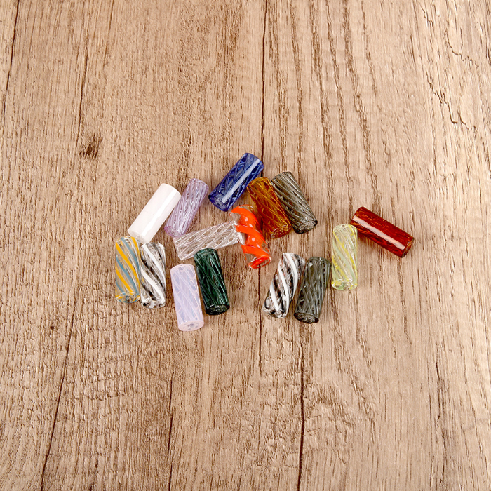 12*30mm Spiral Glass Filter Tip Round Mouthpiece Colorful Pyrex Thick Glass Pipes Cigarette Dry Herb Tobacco Rolling Paper Holder Tube Pipe Smoking Accessories