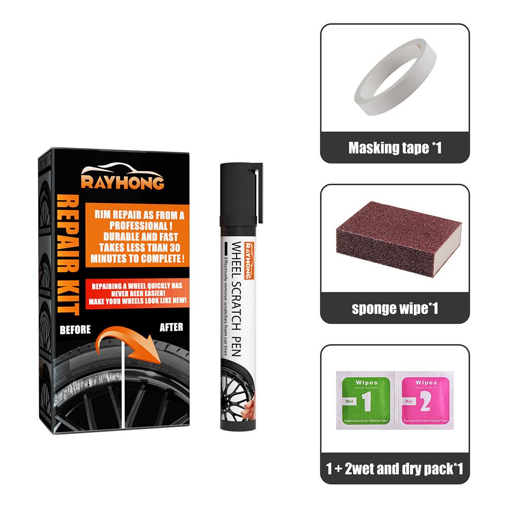 Universal Black Paint Car Alloy Wheel Repair Adhesive Kit General Purpose Black Paint Fix Tool For Car Auto Rim Dent Scratch