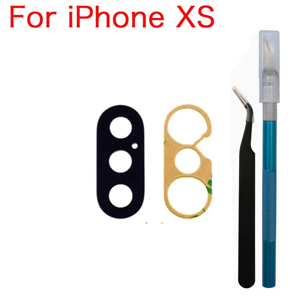 Back Rear Camera Glass Lens with Adhesive And Repair Tool Kit For iPhone X XR XS 11 12 13 Mini Pro Max Replacement