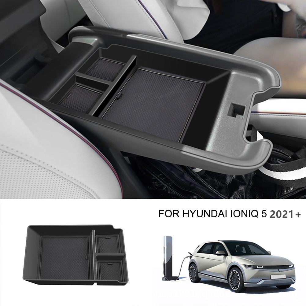 For Hyundai IONIQ 5 2021+ Central Armrest Storage Box Organizer Center Console Tray Stowing Tidying Car Accessories