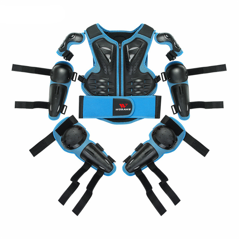 For Age 6-15 Child Body Protector Motorcycle Waistcoat Armor Kids Motocross Bike Armor Dirt Bike Chest Spine Knee Elbow Pad Gear