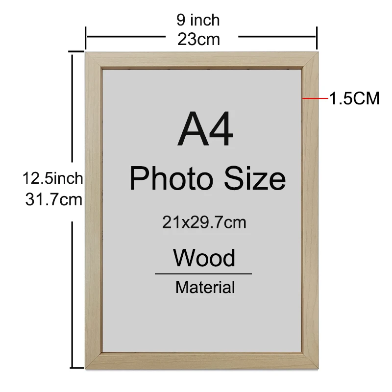 2/3/6pcs A4 8X12in Wood Picture Black White Poster Photo Honors Certificate Document Frame for Wall Hanging Desktop H260306