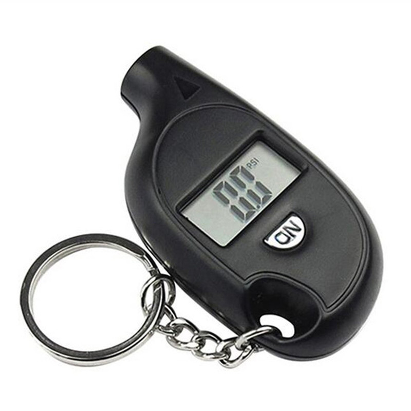 1Pcs Mini Portable Keychain Tire Tyre Wheel Air Pressure Gauge Tester Digital LCD Display Tire Pressure Monitor Tool Alarm
