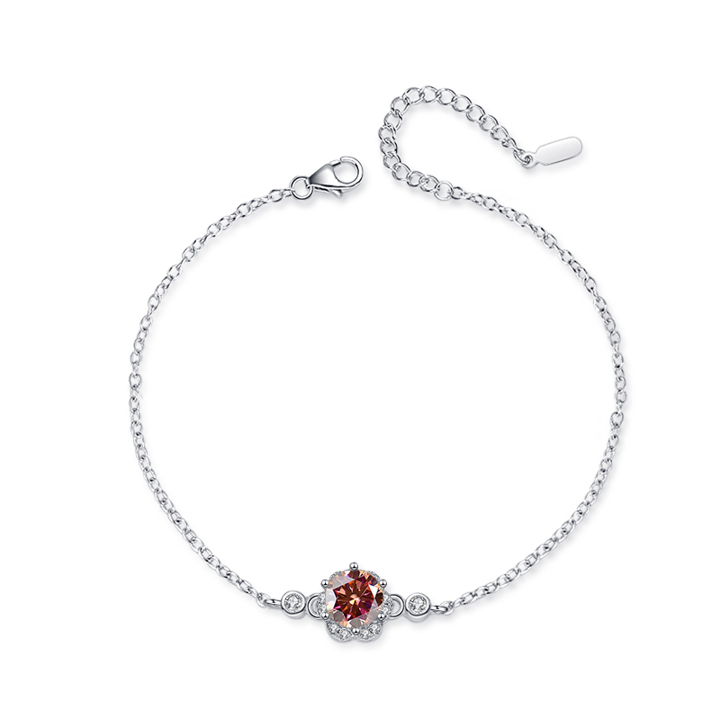 Butterflykiss Six-claw 925 Sterling Silver Real Moissanite Diamond Anklet Bracelet 1 Carat for Women Party Fine Jewelry Fashion