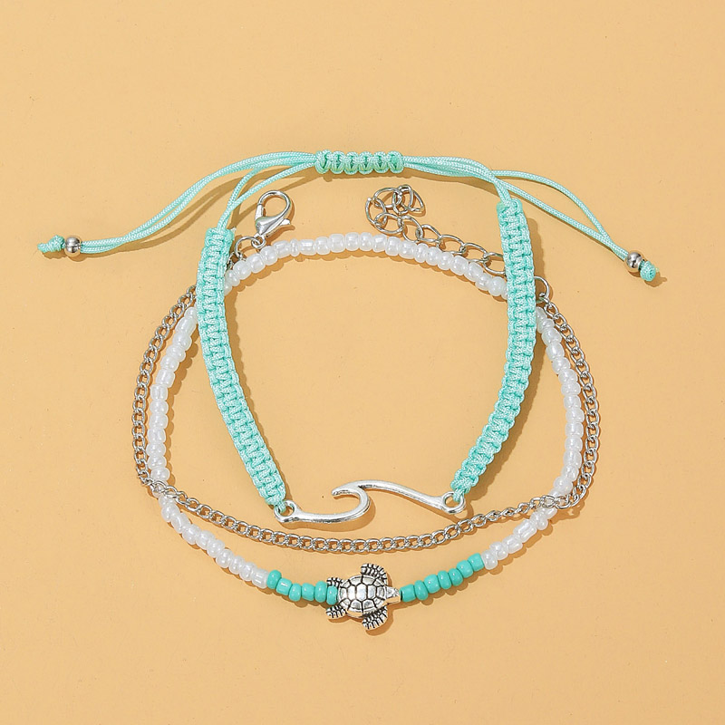Summer Beach Turtle Shaped Charm Rope String Anklets For Women Ankle Bracelet Woman Sandals On the Leg Chain Foot Jewelry