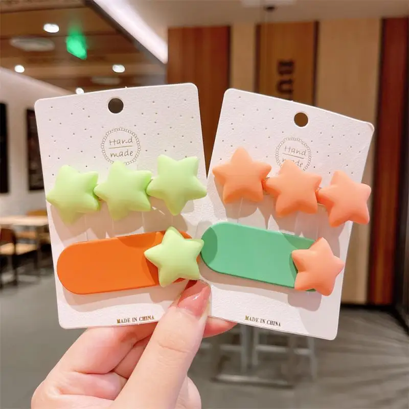 2/1Pcs Candy Colors Hairpins Hair Clips Girl Cute Sweet Alloy Frosted Geometry Duckbill Clip Ornamentr Hair Accessories Barrette