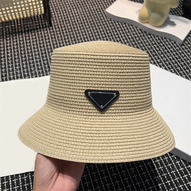 designer womens bucket hats fashion straw hat unisex fishermans cap for men woman wide brim caps summer outdoor triangle beach pradas ZKEE